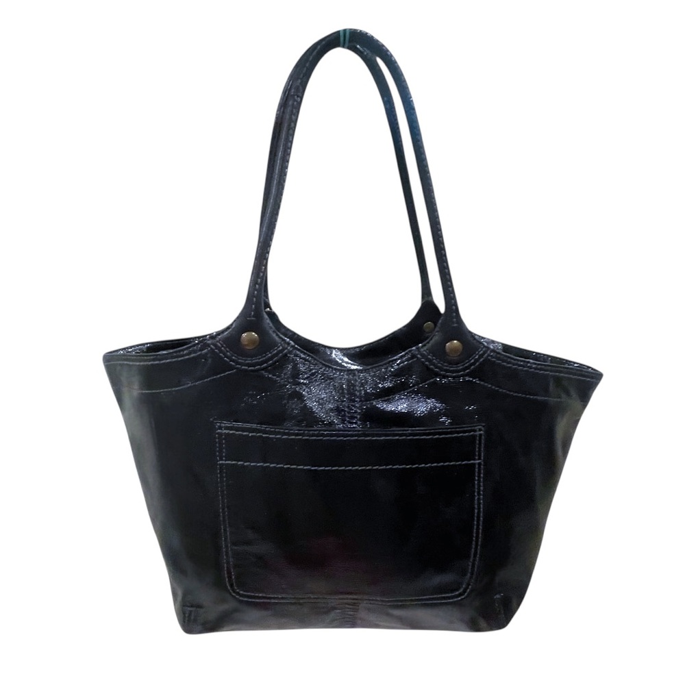 COACH Bleecker NO FLAWS Crinkled Patent Calfskin Leather Bag in Black | LIKE NEW - Picture 2 of 15
